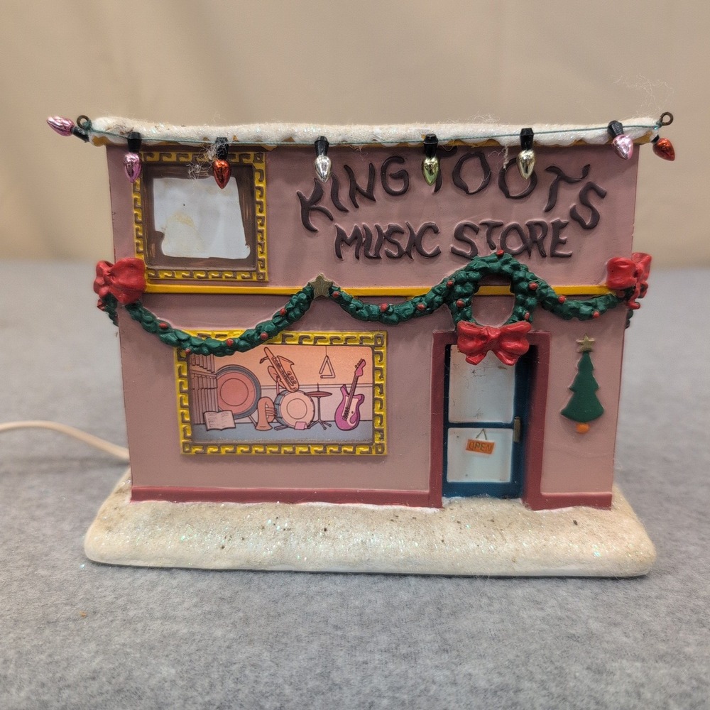 The Simpsons Christmas Village King Toots Music Store Light Up Building Decor - Picture 2 of 9
